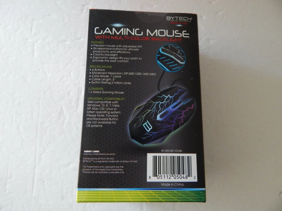 Bytech Multi-Color Backlight Gaming Mouse With 6 Buttons New - Image 3 of 4