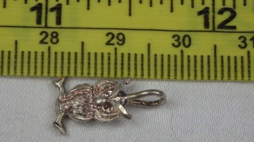 Vintage Sterling Silver 925 Necklace Pendant Charm Perched Owl - Picture 3 of 6