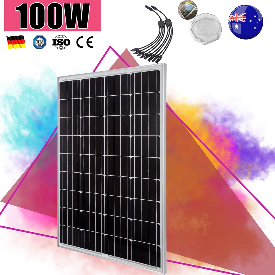 20W 30W 40W 60W 100W 200W Solar Panel Kit Trickle Charger 12V Battery