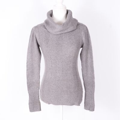 Abi Ferrin Cashmere Gray Ribbed Knit Turtleneck Sweater Top - SZ 6