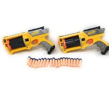 NERF Maverick Rev-6 Guns N-Strike Yellow Black Revolver, Lot Of 2 - 20 Darts 