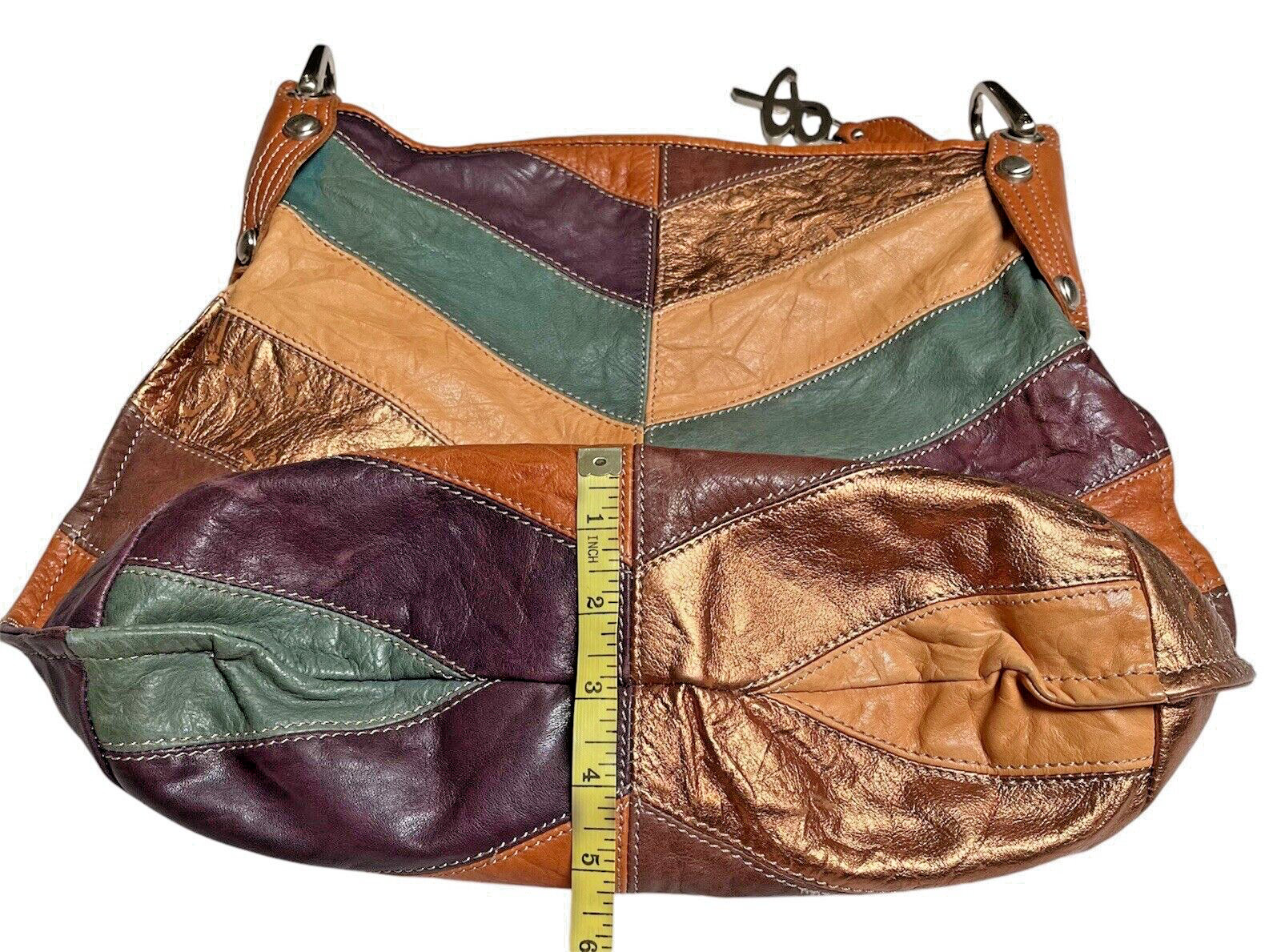 B Makowsky Leather Patchwork Convertible Shoulder… - image 20