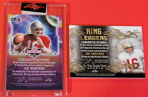 JOE MONTANA AUTOGRAPH AUTO ICE PRIZM CARD + GAME USED JERSEY CARD #d20/50 49ers - Picture 4 of 6