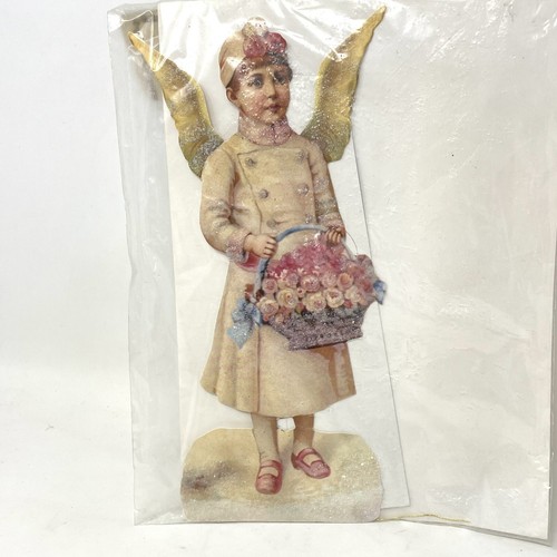 Vtg Merrimack Victorian Snow Angel Greeting Card Envelope Gift Tag Tree Ornament - Picture 3 of 13