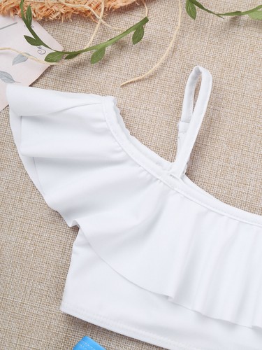 Kids Girls Suit Beachwear Outfit Rush Guard Set Tankini Swimwear 2PCS Summer - Picture 19 of 20