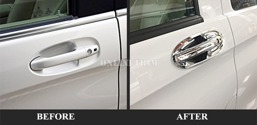 Cubierta de tazón de manija y manija de puerta de coche ABS 16 piezas para Mercedes Benz Vito 2014-2021 - Imagen 4 de 8