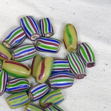 20 Stck Glasperlen Handarbeit BUNT Mittelalter Chevron  Handelsperlen Mix 2 