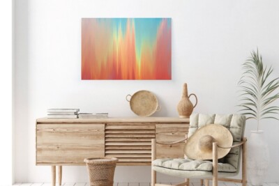 Colorful Rainbow Glitch Gradient Paint Wall Art Canvas Unframed Print Art