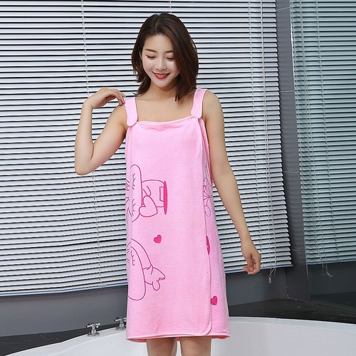 Tragbares weiches Plüsch-Badetuch Kleid schnelltrocknend saugfähig Bademäntel Handtuch für Damen - Bild 3 von 21