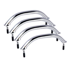 4Pcs Stainless Steel 8-5/8" Marine Boat Safety Grab Handle Handrail Flange&Stud 