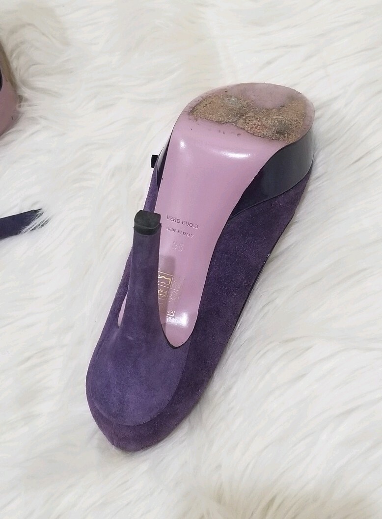 Escarpins RED VALENTINO Daim Violet - Plateforme, Talons Aiguilles, Orteils Dégagés, Taille 36 US 6