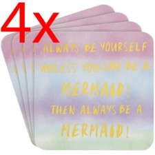 SET OF 4 MERMAID COASTERS TABLEWARE TABLE DINNER DINING GIFT COFFEE DRINKS MUGS