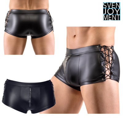 Svenjoyment Pants Men's Matte Black Zip Open Side Lace Up Boxer Briefs