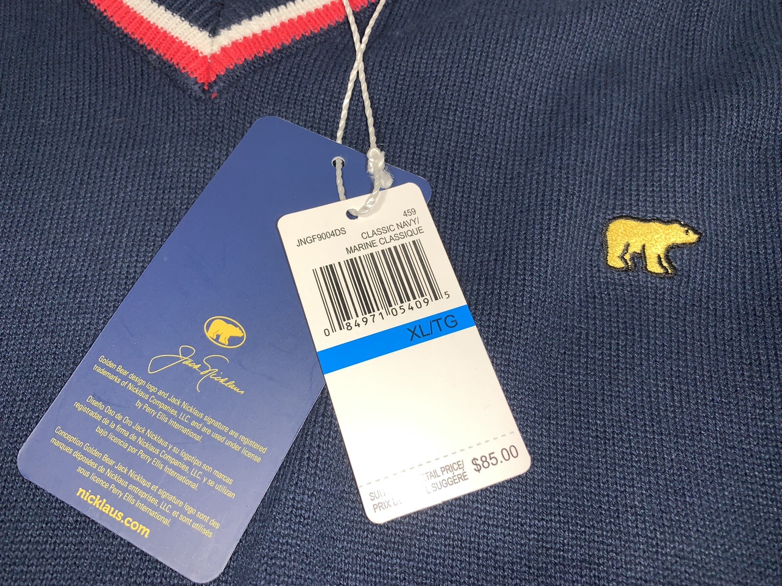 JACK NICKLAUS sweater pull over golden bear design golf extra large NEW NWT  | eBay