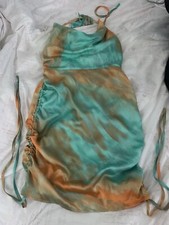 XS Fashion Nova Womens Dress Mint Sparks Are Flying Satin Tie Dye Mini