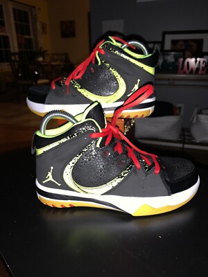 Jordan Phase 23 2 (GS) Black Volt Fire Red Kids Sneakers 602672 042 Sz 6Y