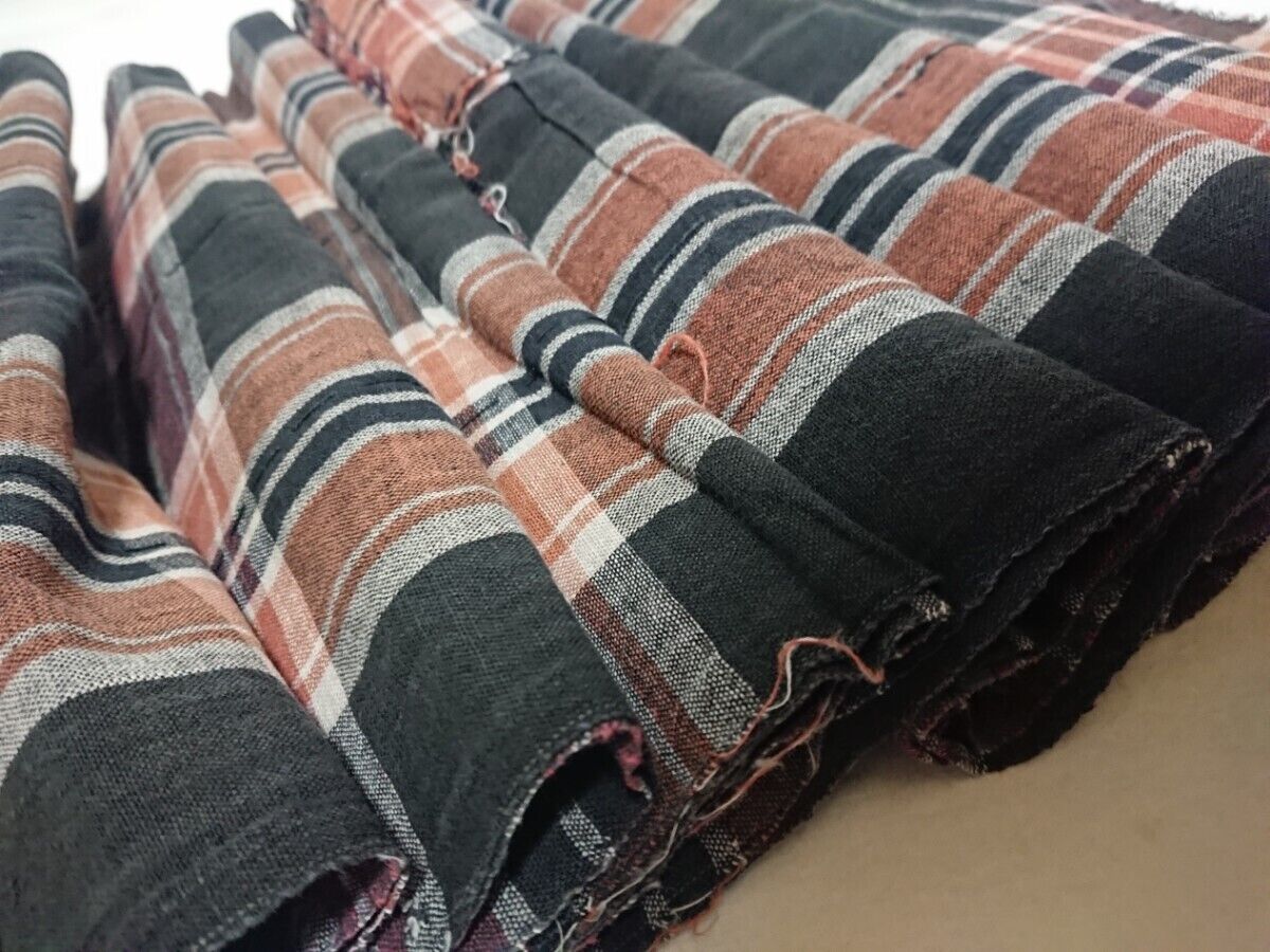 Vintage Japan BORO Old Japanese Cloth checkered pattern 77.2 Vintage Japan BORO Old Japanese Cloth checkered pattern 77.2