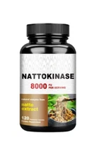 Nattokinase 400 mg 8,000 FU Fibrinolytic Units 120 Caps High Potency