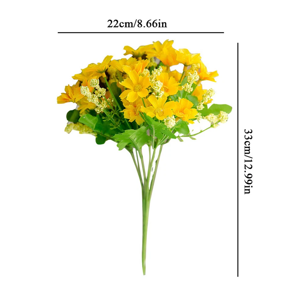 Flor de plástico flor artificial margaritas falsas flor seda 28 cabezas Foto 4 de 4