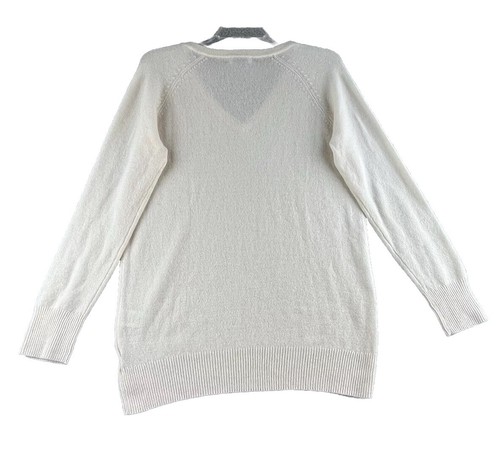 Equipment Femme Sweater Womens Small Ivory 100% Cashmere V Neck Quiet Luxury - Picture 2 of 9