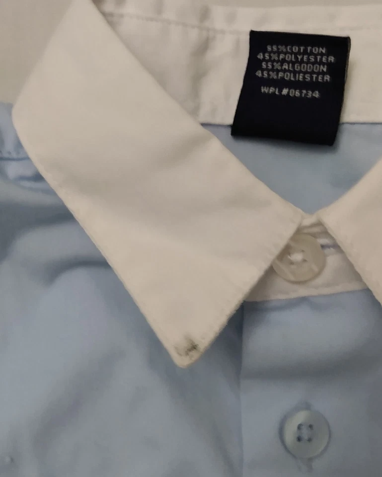 CAMISA DE VESTIR NIÑOS DOCKERS AZUL BLANCO TALLA 18M ALGODÓN POLIÉSTER Foto 2 de 2
