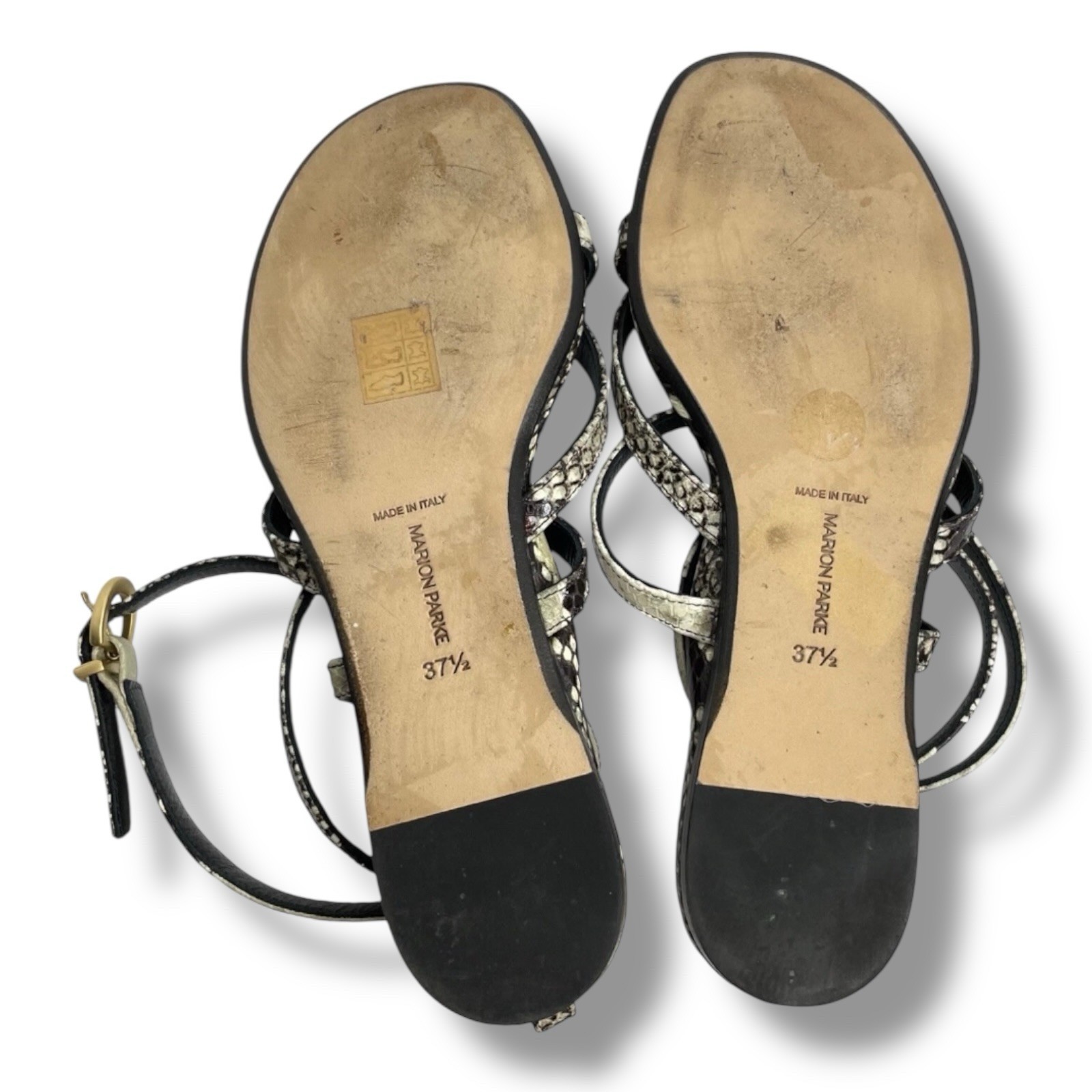 Marion Parke Harvey Python Leather Gladiator Sand… - image 7