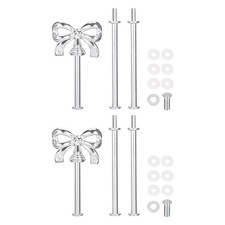 2 Set 3-Tier Cupcake Stand Hardware Fittings for Cake Stand Bow-Knot Silver