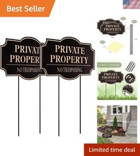 2-Pack No Trespassing Signs, 11.8 X 6.7 Inches, Private Property Decorative Sign