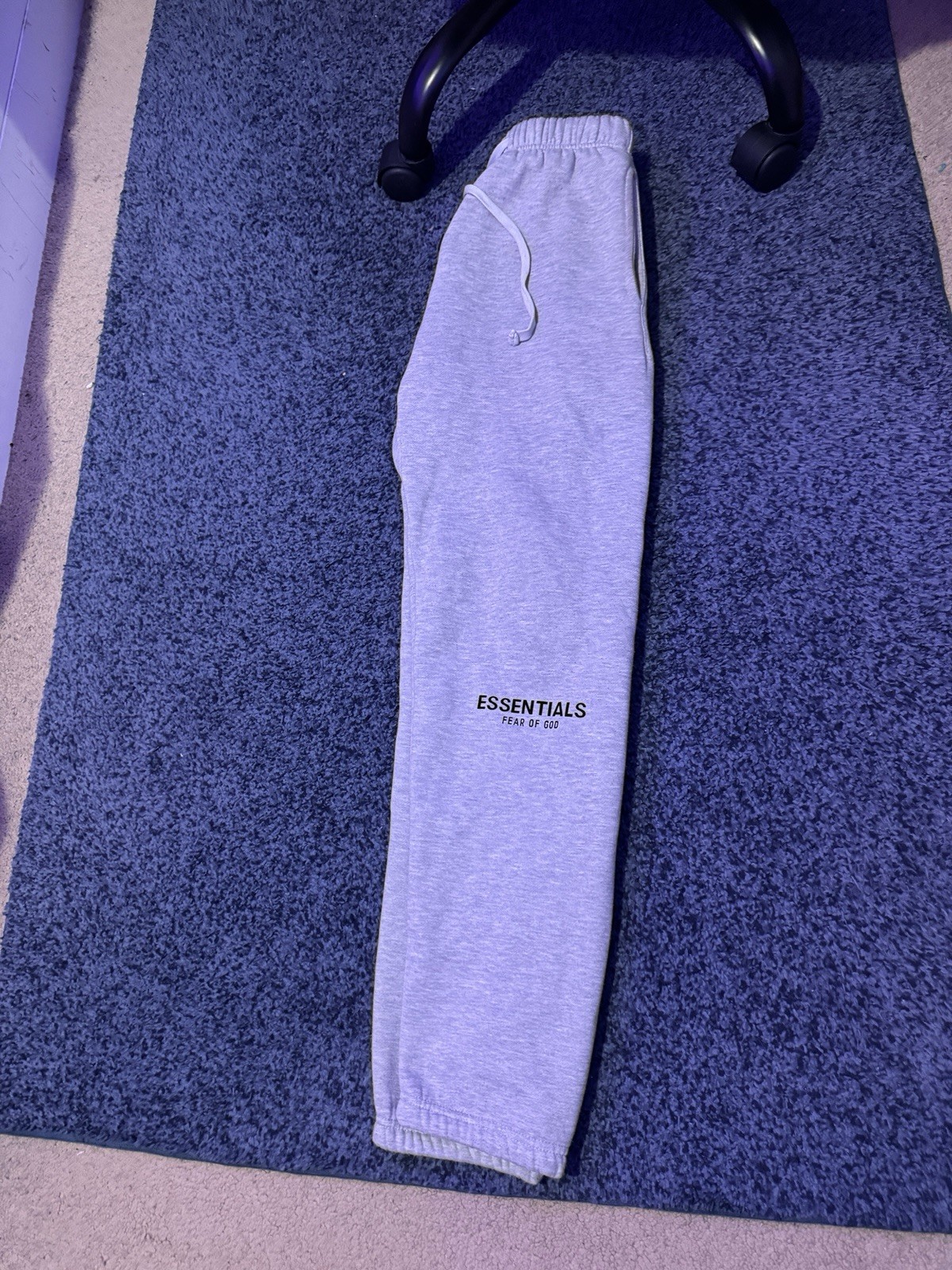 Essentials Fear of God Gray Men's Sweatpants L Fleece Tapered Drawstring Pockets