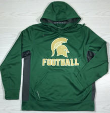Nike Michigan State Spartans Hoodie Mens L Green Fleece Therma-Fit Pockets