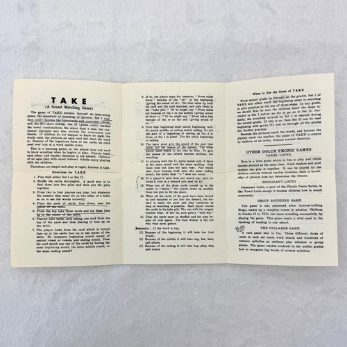 Vintage 1953 TAKE Sound Matching Card Game Edward W. Dolch 100% Complete - Bild 5 von 9
