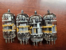 6DJ8  ECC88  Vacuum Tubes (4) Amperex Holland