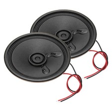 2 Pcs 2W 8 Ohm Small Speakers Metal Round Speaker with Wires, 57x12mm Black