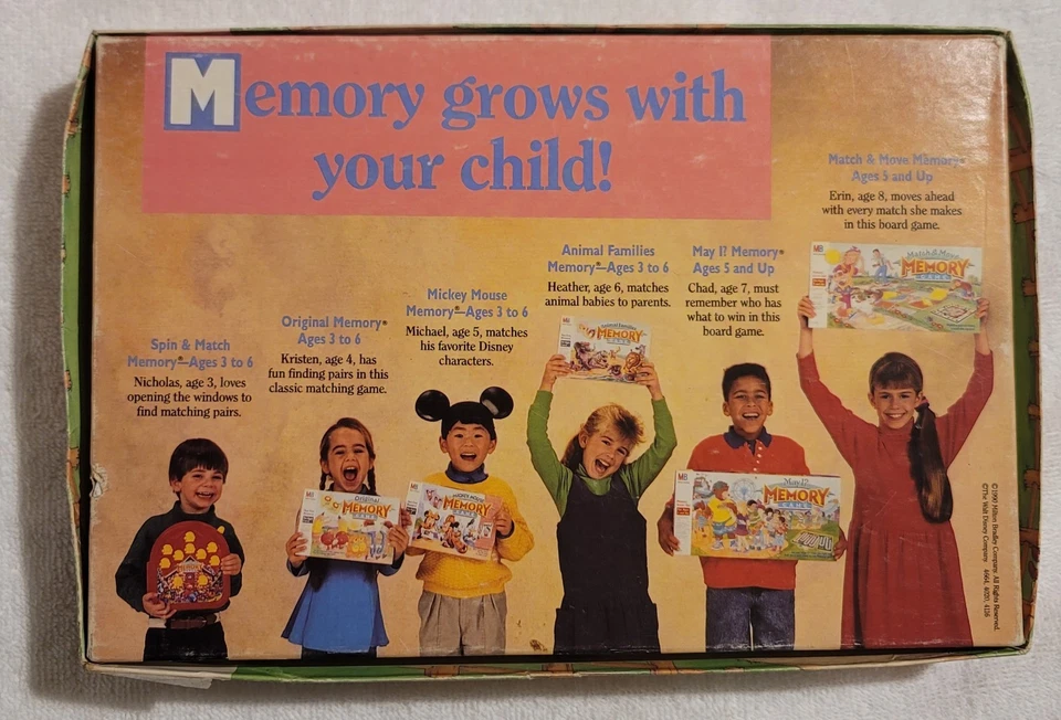 Original Memory Game 1990 Milton Bradley Ages 3-6 Complete 72 Pieces - Image 2 of 4
