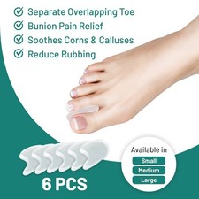 Toe Separators Spacers Gel Toe Spacers With No Loops 6 Pk US Co  BONUS