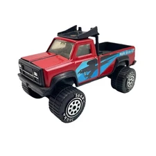 Tonka Night Striker 4 Wheel Drive Black Red Pick Up Truck Pressed Steel Vintage