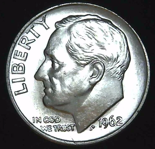 1962-P 10C Roosevelt Dime BU 90% Silver 26utc0117-2