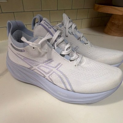 ASICS Gel Nimbus Women's Lightweight Cushioned Mesh Sneakers White Light Purple