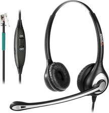 Wantek Headset for Phones, Binaural Headphones with Noise-Canceling Microp NEW 