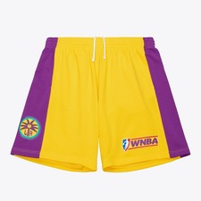 Men's Mitchell & Ness Gold Los Angeles Sparks 2001 Court Origins Swingman Shorts