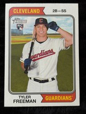 2023 Topps Heritage RC Tyler Freeman Cleveland Guardians Baseball Card #319