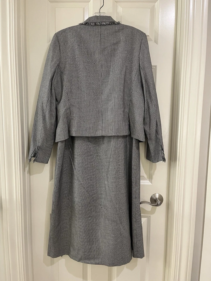 Terno saia Harve Benard feminino 100% lã 2 peças tamanho 12 - Imagem 2 de 4