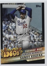 2020 Topps Update Decades Best Award Winners Black /299 Sandy Koufax HOF g5e