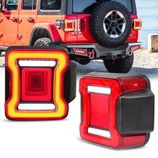 Smoked LED Tail Lights Jeep Wrangler JL 2018-2026 Reverse Turn Running DOT