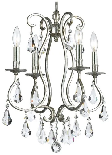 Crystorama Ashton 16" Wide 4-Light Traditional Olde Silver Chandelier - Picture 2 of 8