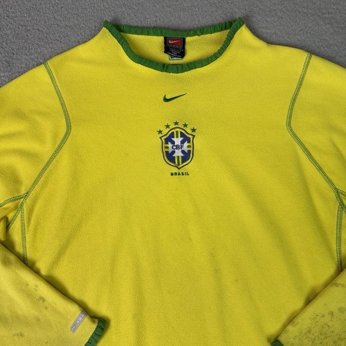 Vintage Nike Brasilien Pullover Herren Large gelb Fußball Futbol Center Swoosh Y2K L - Bild 2 von 14