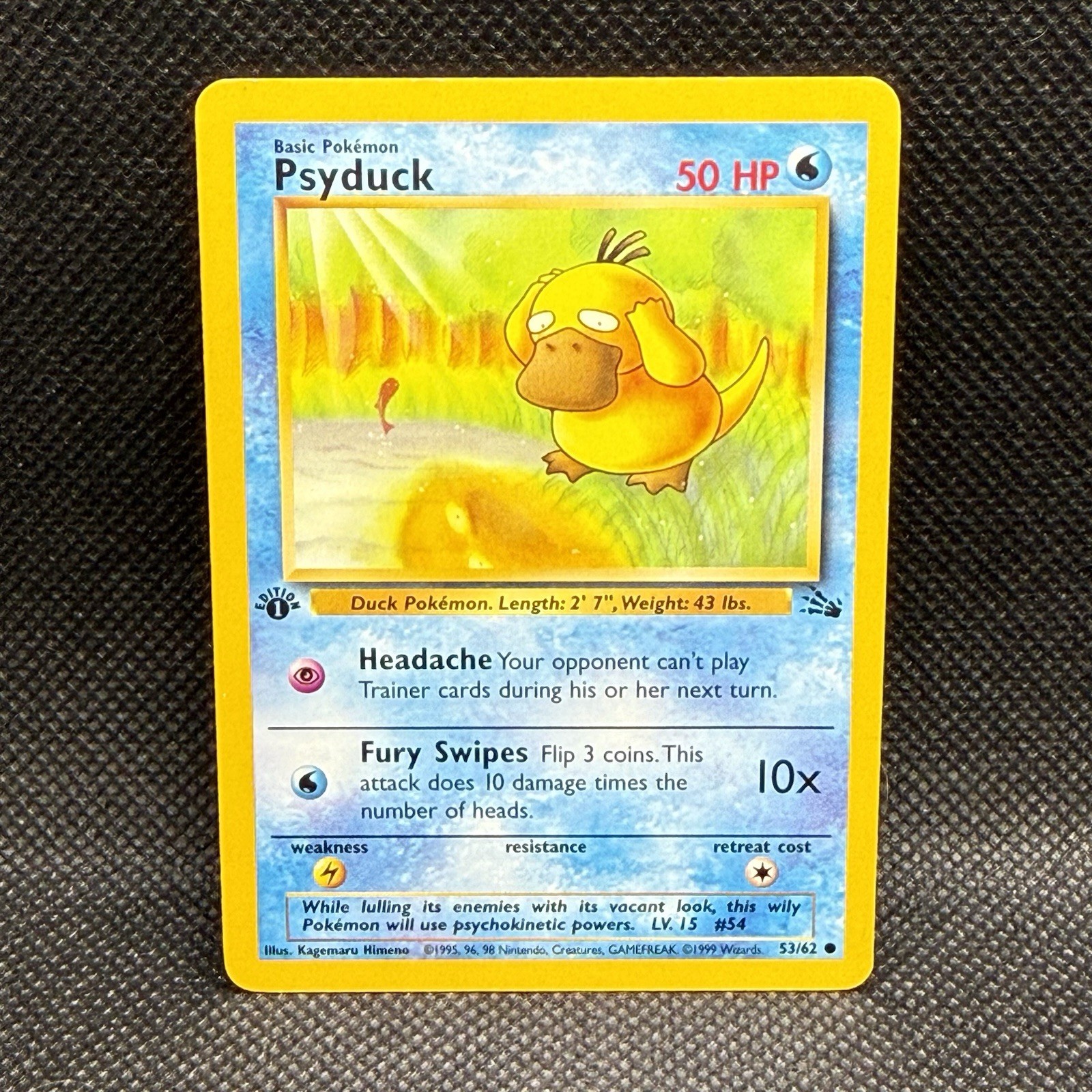 Pokémon TCG Pokémon Psyduck Common Regular 1st edition Fossil 53/62 NM WoTC