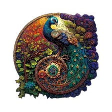 Peacock Wooden Jigsaw Puzzle A5 Bird Animals Shapes Pieces Gifts Adults Kids