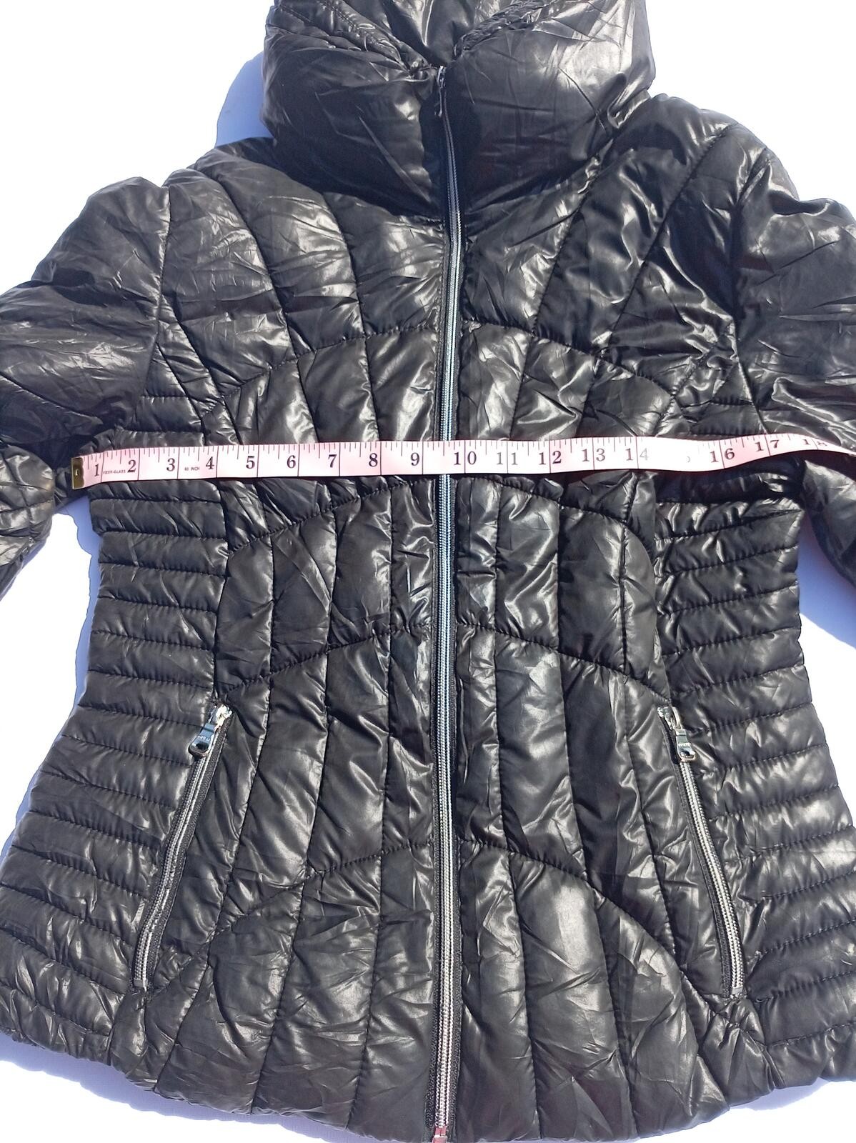 Guess Women's Medium Puffer Coat Black Padded Winter Jacket Luxury UK 10 12 image 5