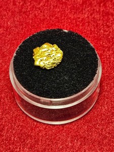 California Natural Gold Nugget  2.1  Grams in a Gem jar w/lid